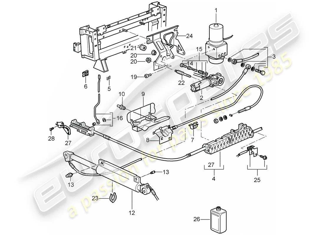 a part diagram from the porsche 2008 (997-1) parts catalogue