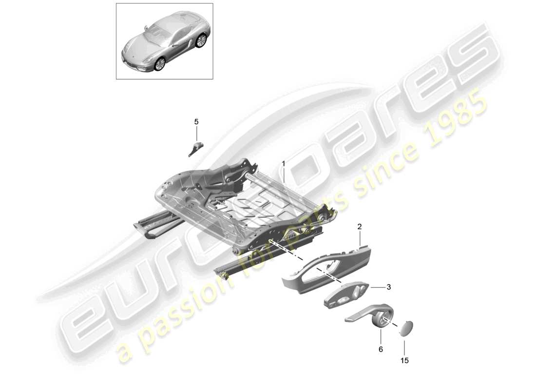 a part diagram from the porsche cayman parts catalogue