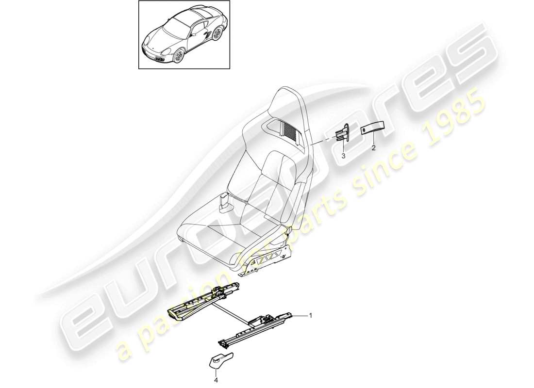 a part diagram from the porsche cayman parts catalogue
