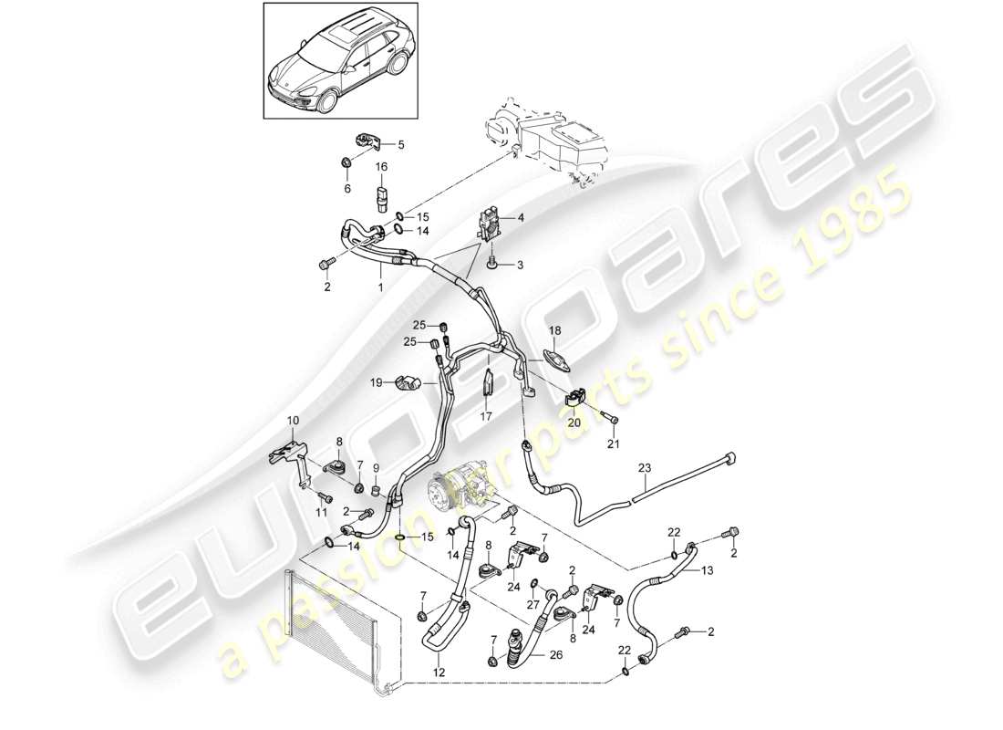 a part diagram from the porsche 2017 (cayenne e2 92a) parts catalogue