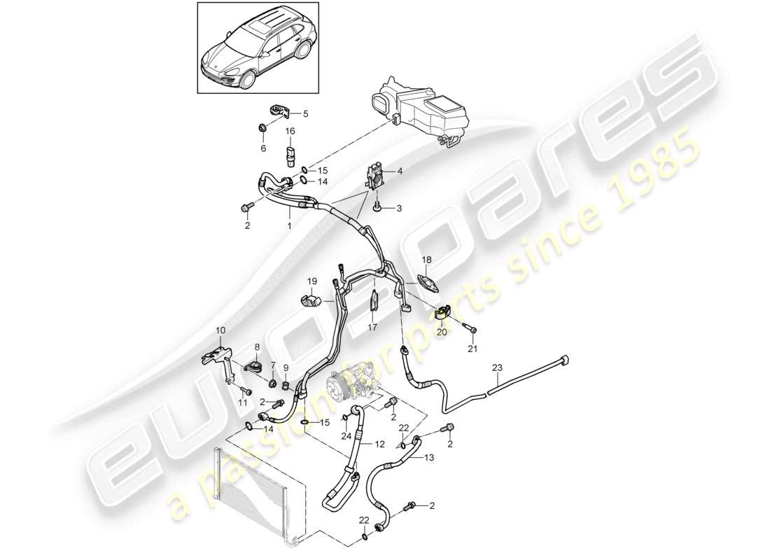 a part diagram from the porsche 2017 (cayenne e2 92a) parts catalogue