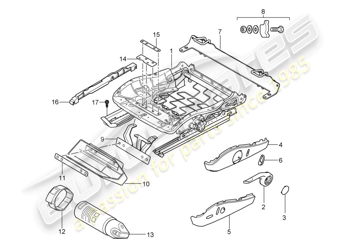 a part diagram from the porsche cayman parts catalogue
