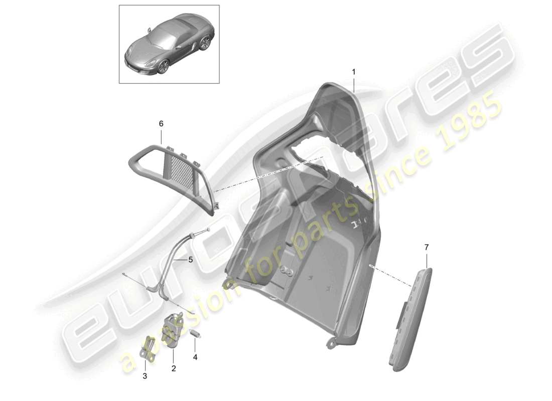 a part diagram from the porsche 2012 (981 boxster) parts catalogue