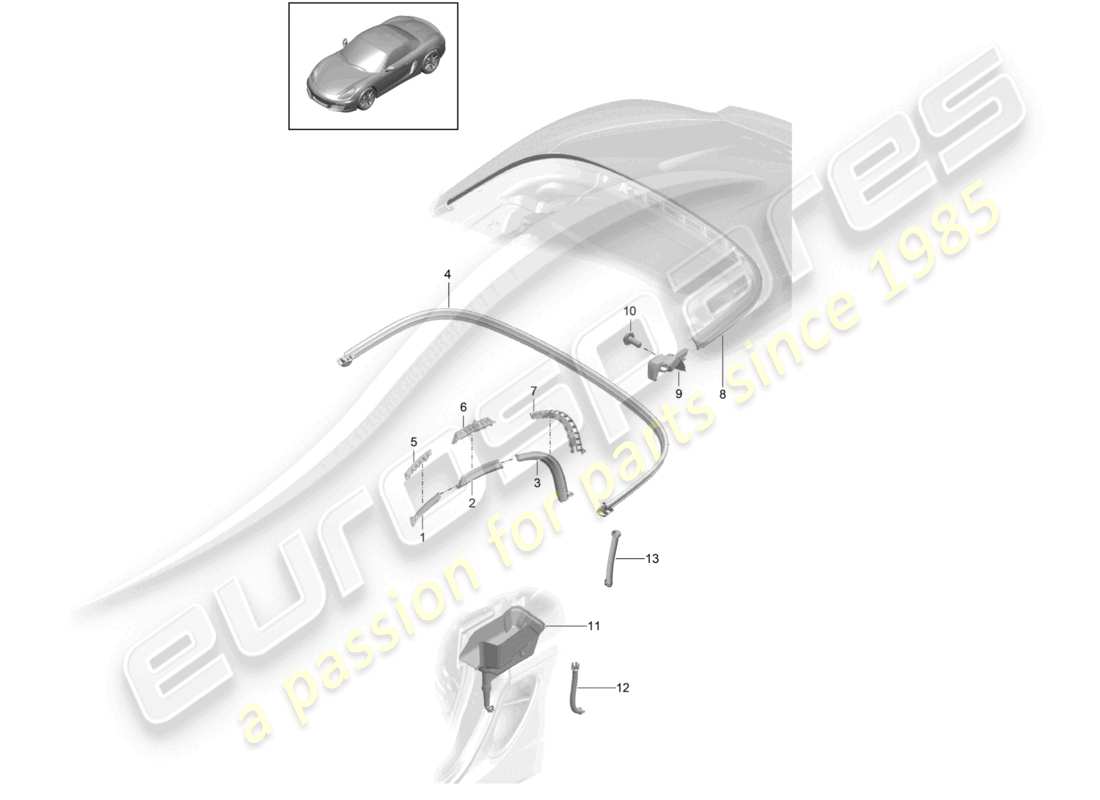 a part diagram from the porsche 2014 (981 boxster) parts catalogue
