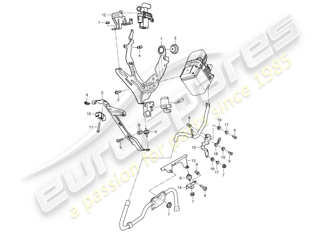 a part diagram from the porsche 2007 (cayenne e1 9pa) parts catalogue