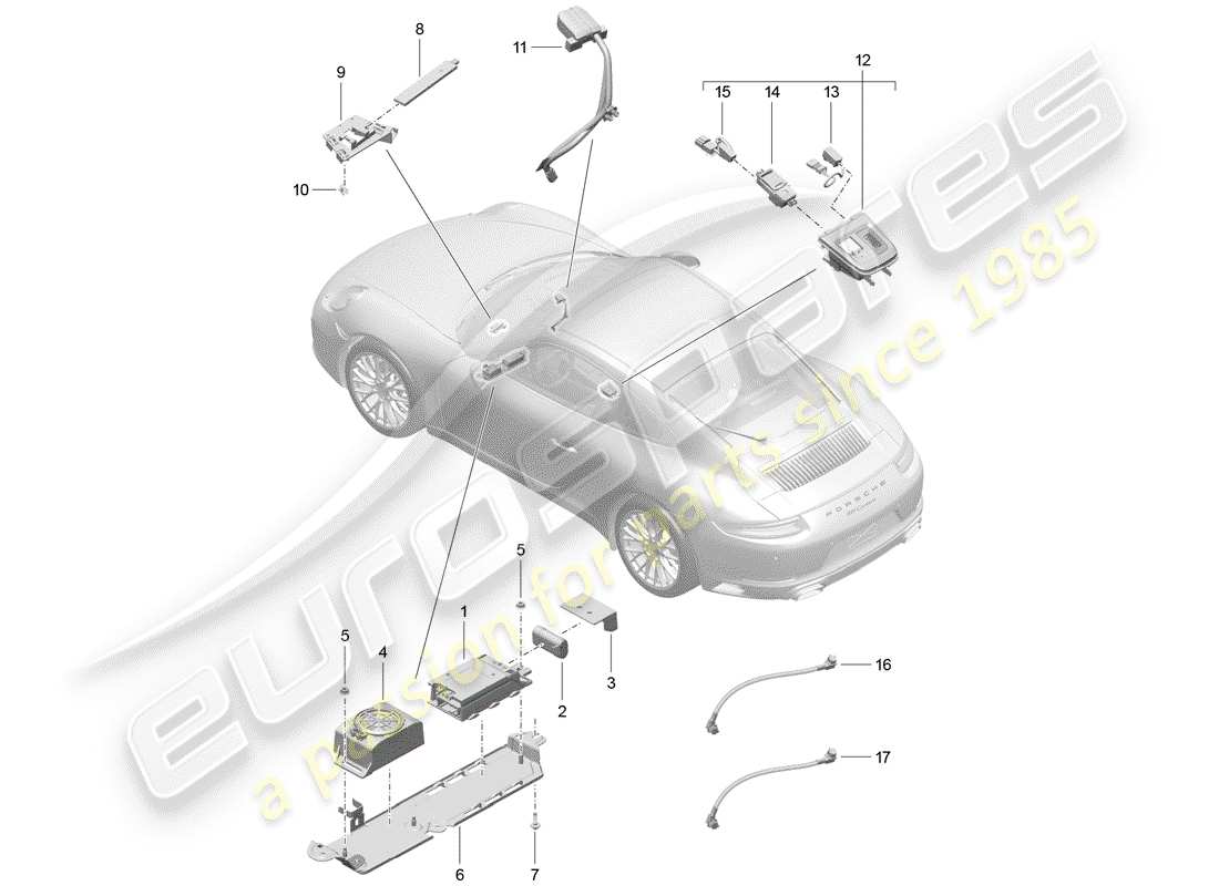 a part diagram from the porsche 2020 (991-2) parts catalogue