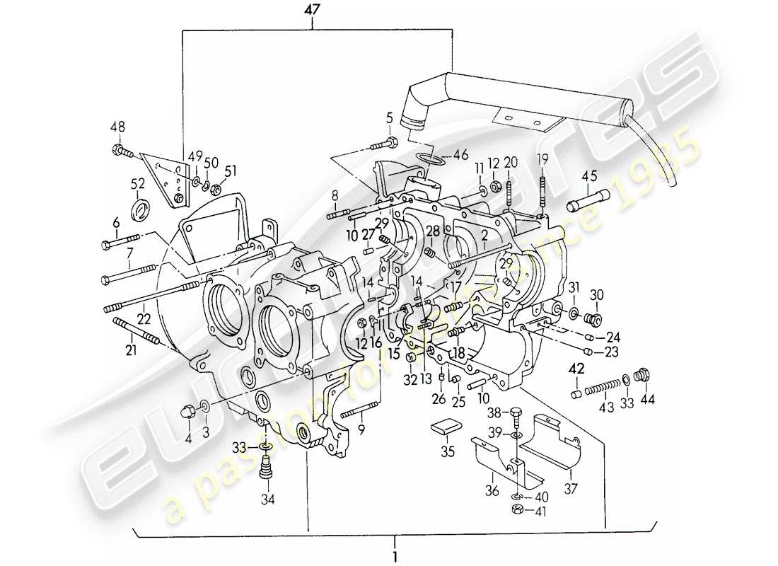 a part diagram from the porsche 1958 (356/356a) parts catalogue