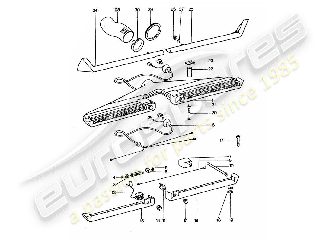 a part diagram from the porsche 1976 (911 turbo) parts catalogue