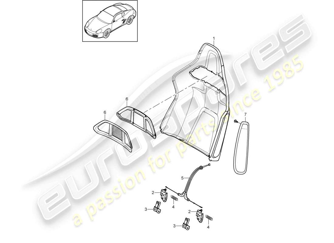 a part diagram from the porsche 2010 (987 cayman) parts catalogue