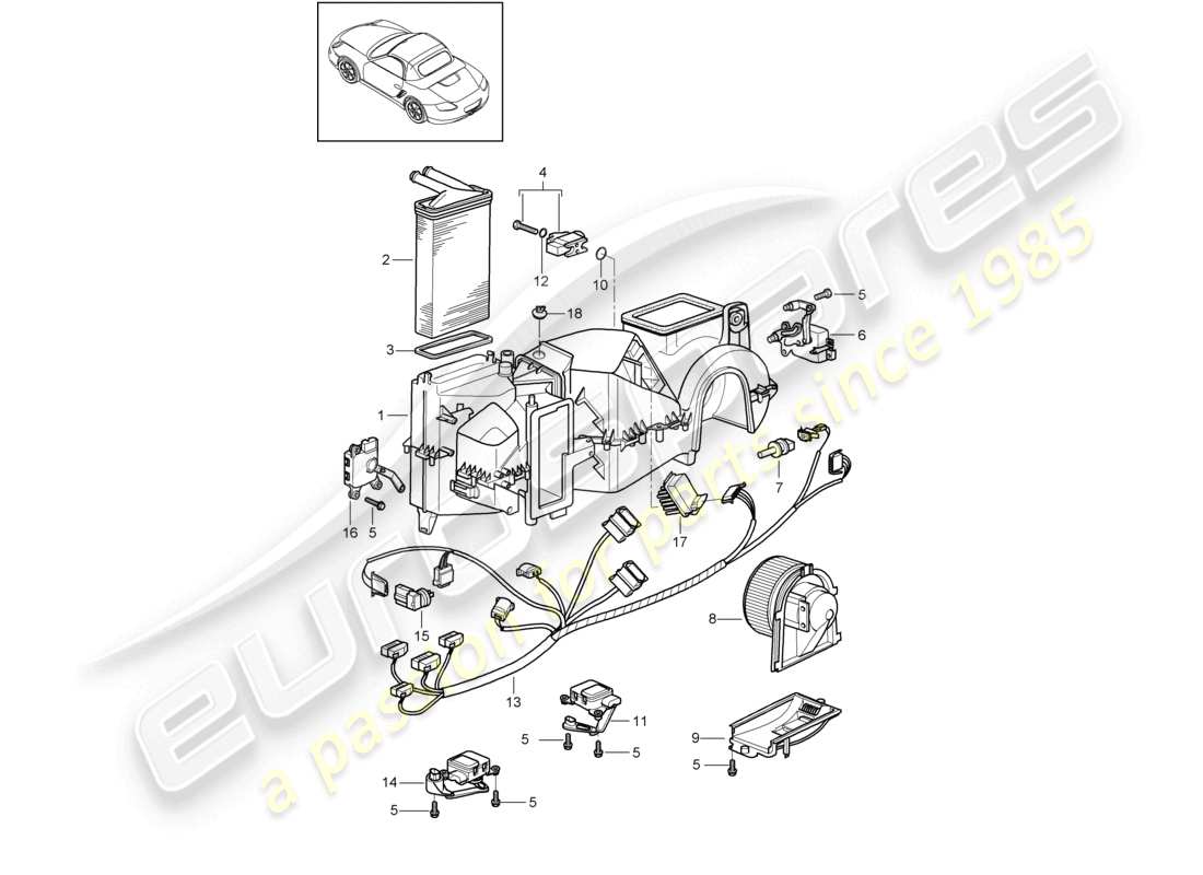 a part diagram from the porsche boxster parts catalogue