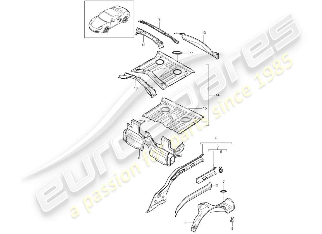 a part diagram from the porsche 2009 (987 boxster) parts catalogue