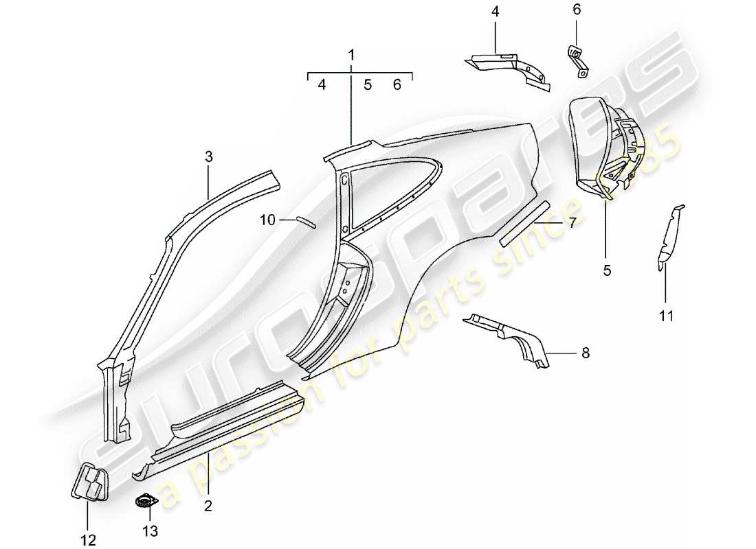 a part diagram from the porsche 996 parts catalogue