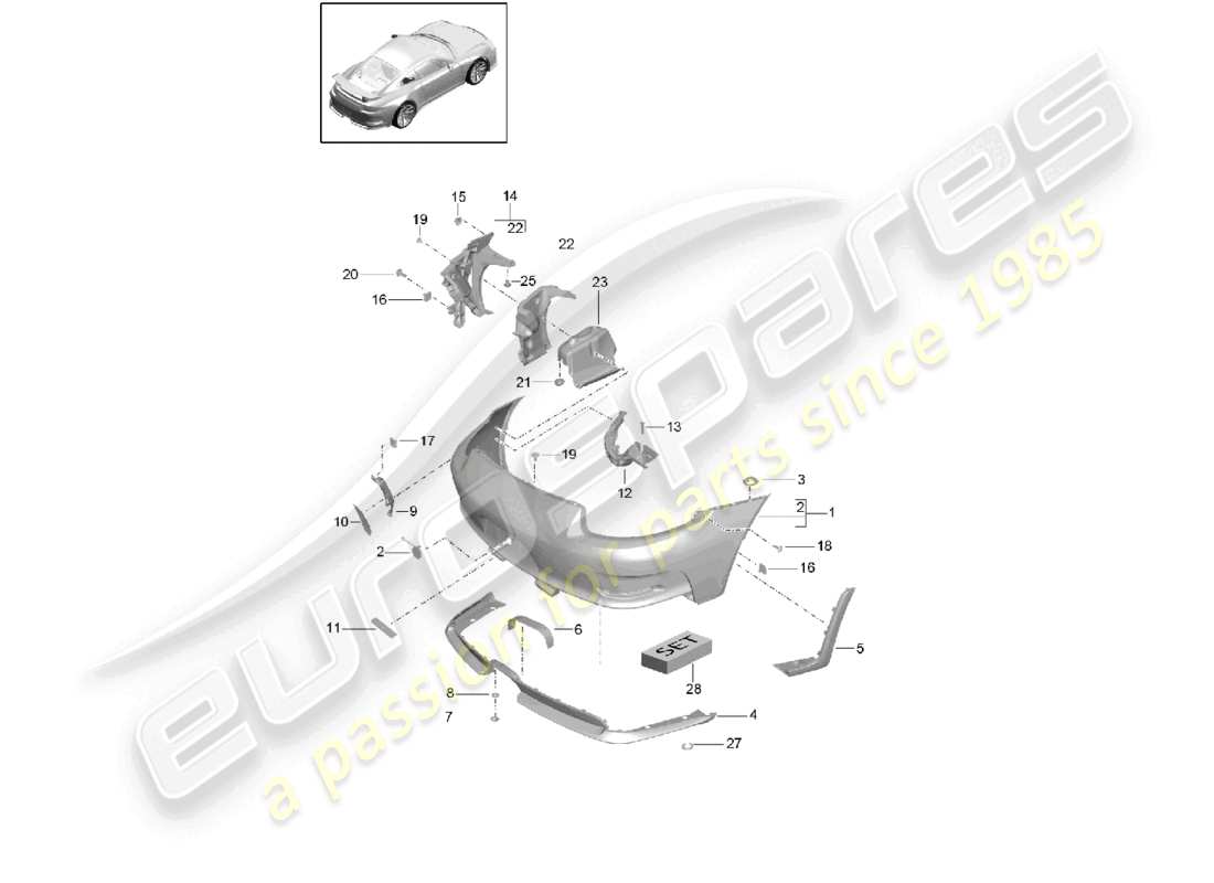a part diagram from the porsche 991 parts catalogue
