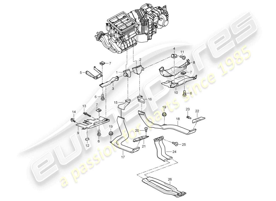 a part diagram from the porsche 2007 (cayenne e1 9pa) parts catalogue