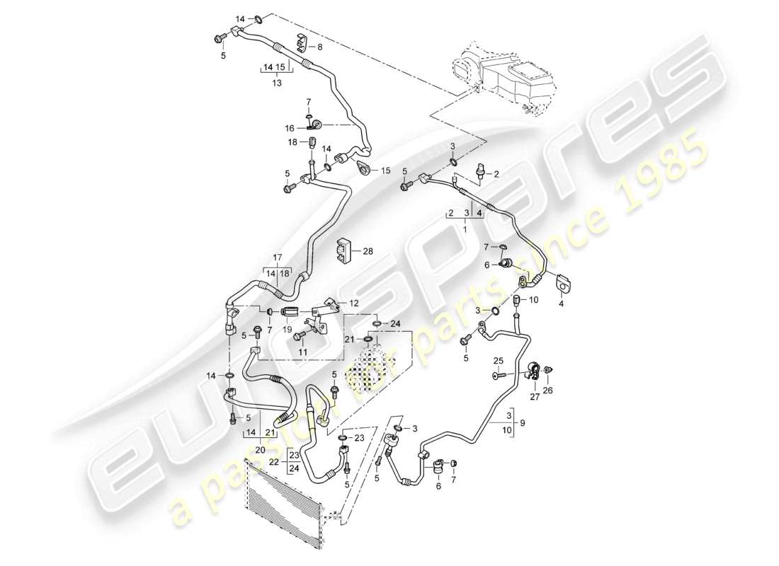 a part diagram from the porsche 2003 (cayenne e1 9pa) parts catalogue