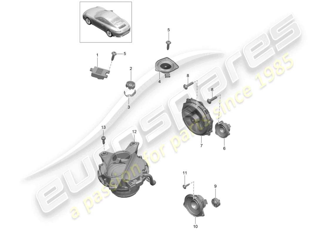 a part diagram from the porsche 2019 (991-2) parts catalogue