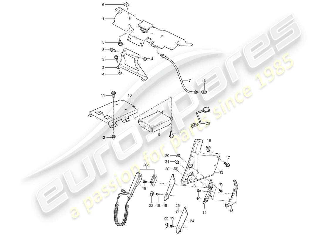a part diagram from the porsche 2006 (987 boxster) parts catalogue