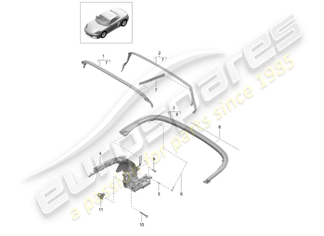 a part diagram from the porsche 2017 (718 boxster) parts catalogue