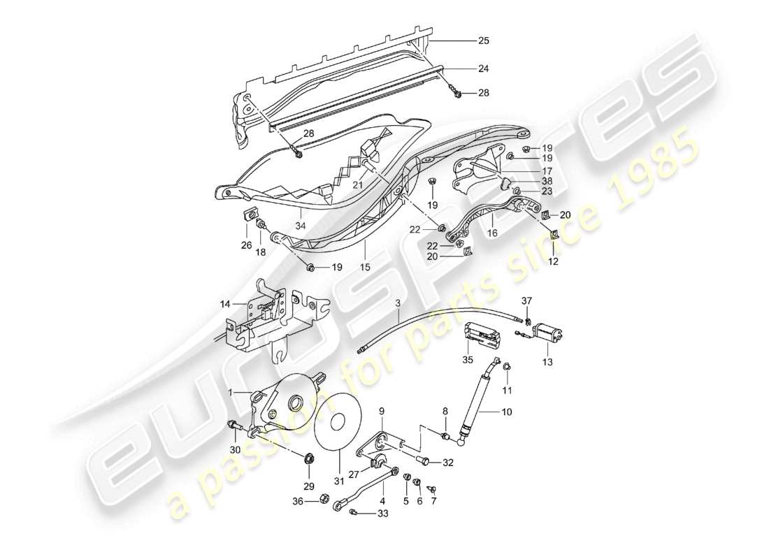 a part diagram from the porsche 2002 (986 boxster) parts catalogue