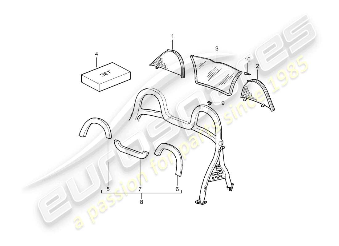 a part diagram from the porsche 2004 (986 boxster) parts catalogue