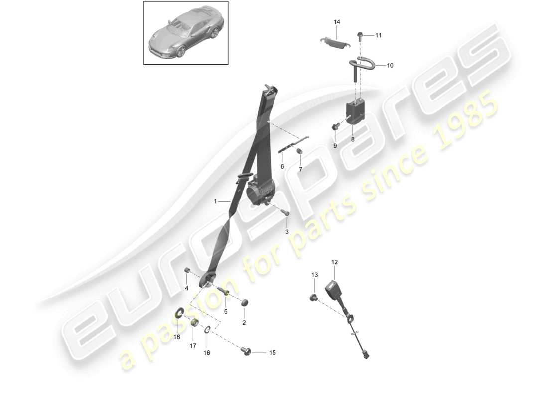 a part diagram from the porsche 991 parts catalogue