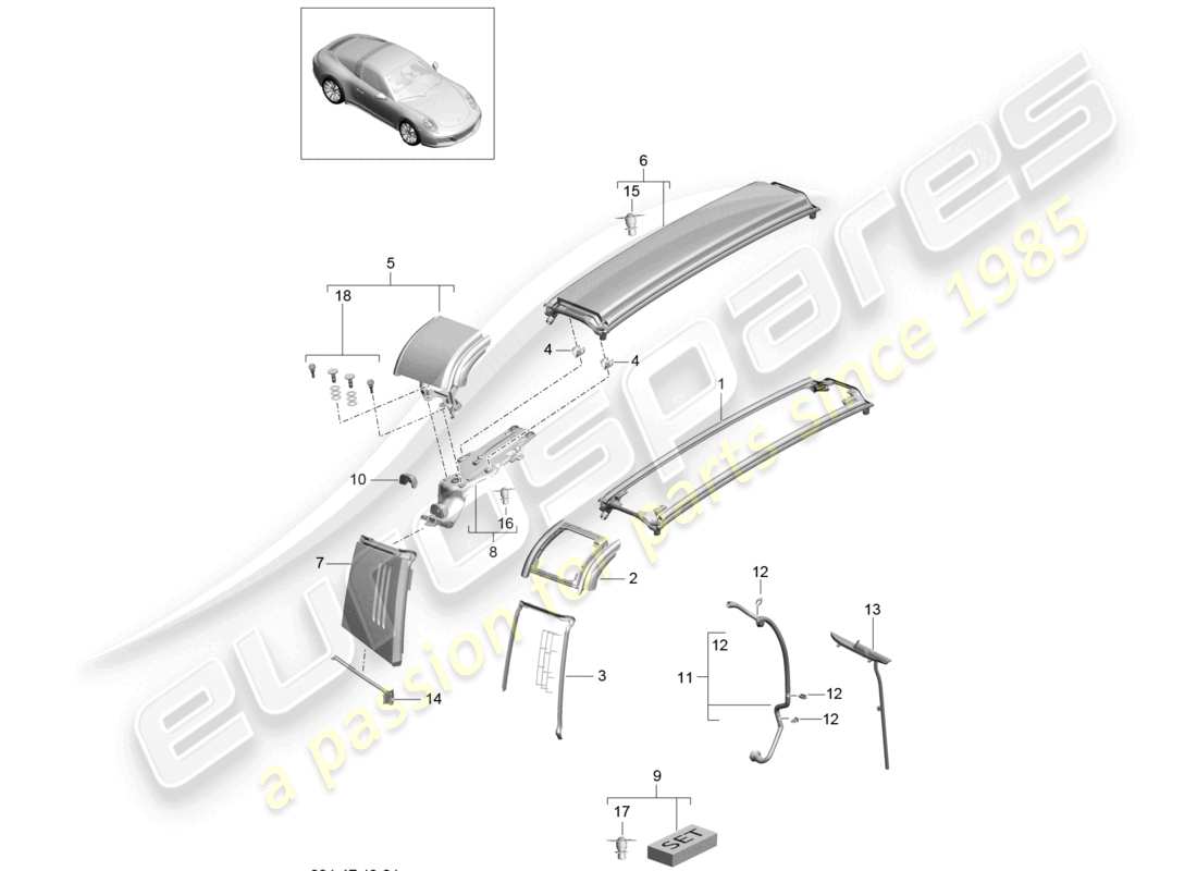 a part diagram from the porsche 991 parts catalogue