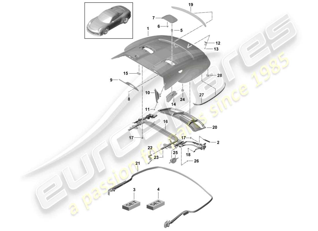 a part diagram from the porsche 991 parts catalogue