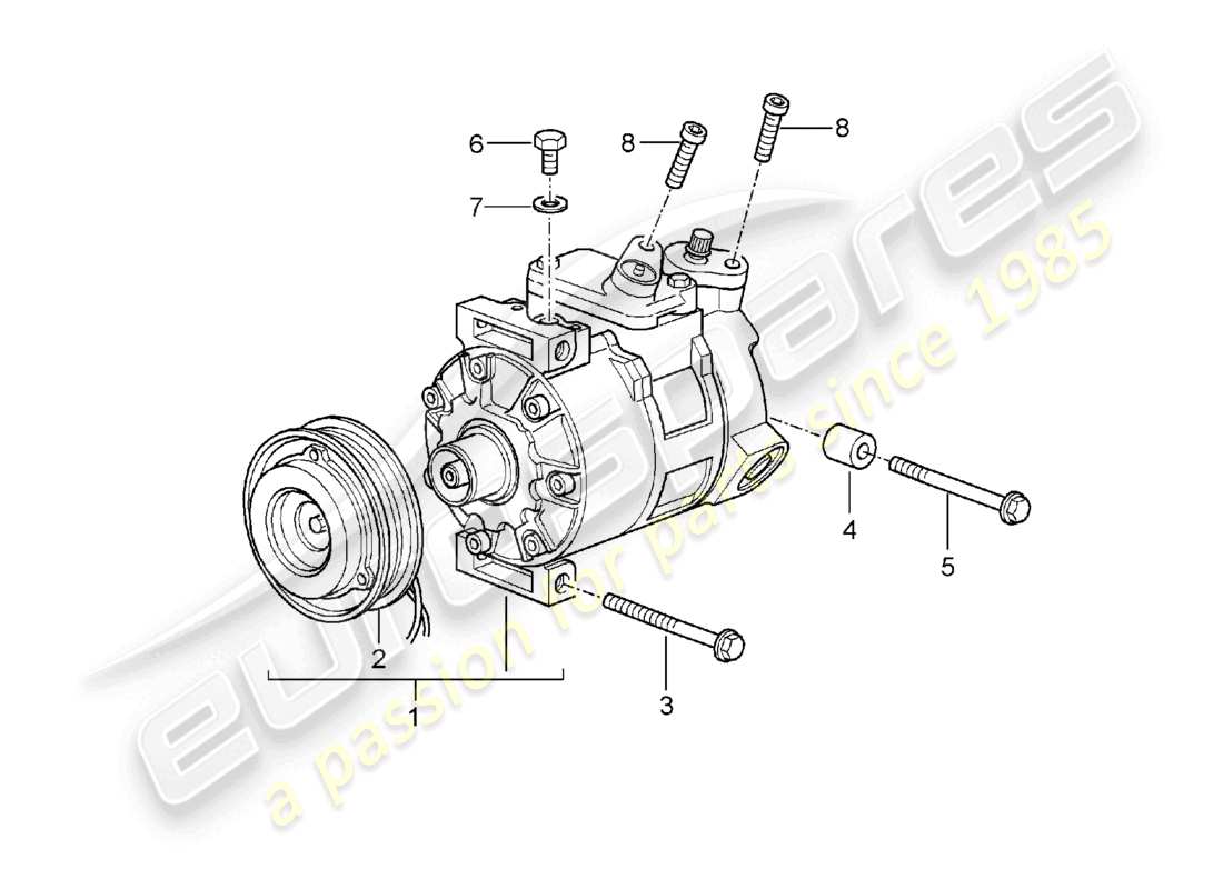 a part diagram from the porsche 2004 (986 boxster) parts catalogue