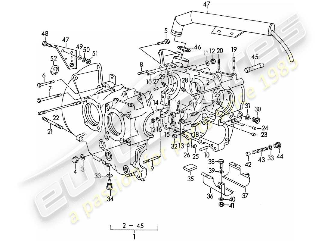 a part diagram from the porsche 1953 (356/356a) parts catalogue