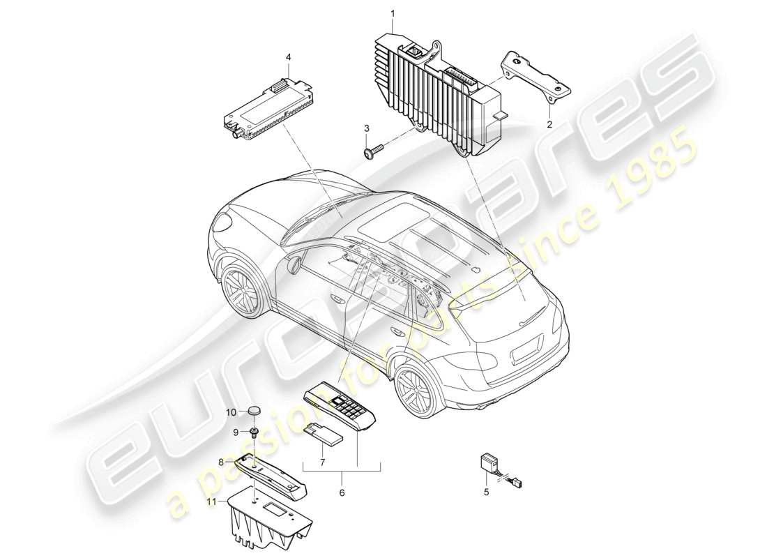 a part diagram from the porsche cayenne parts catalogue