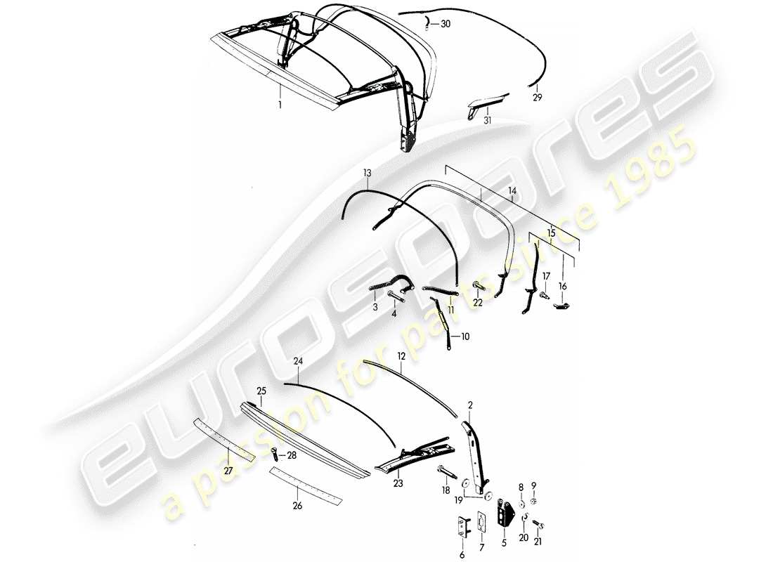 a part diagram from the porsche 1965 (356b/356c) parts catalogue