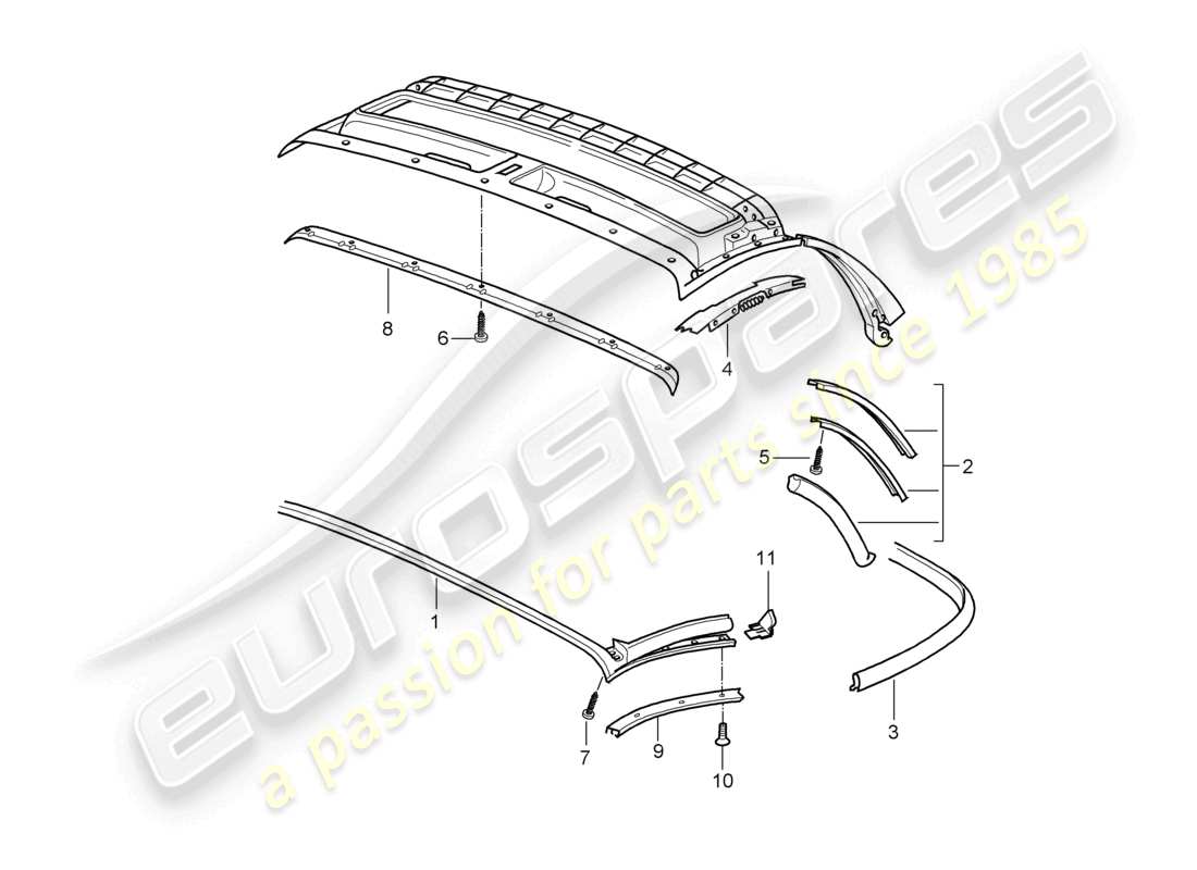a part diagram from the porsche 2007 (987 boxster) parts catalogue