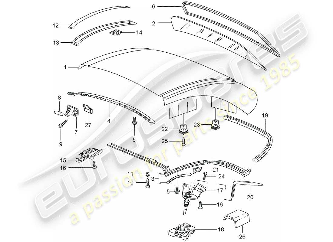 a part diagram from the porsche 2008 (997-1) parts catalogue