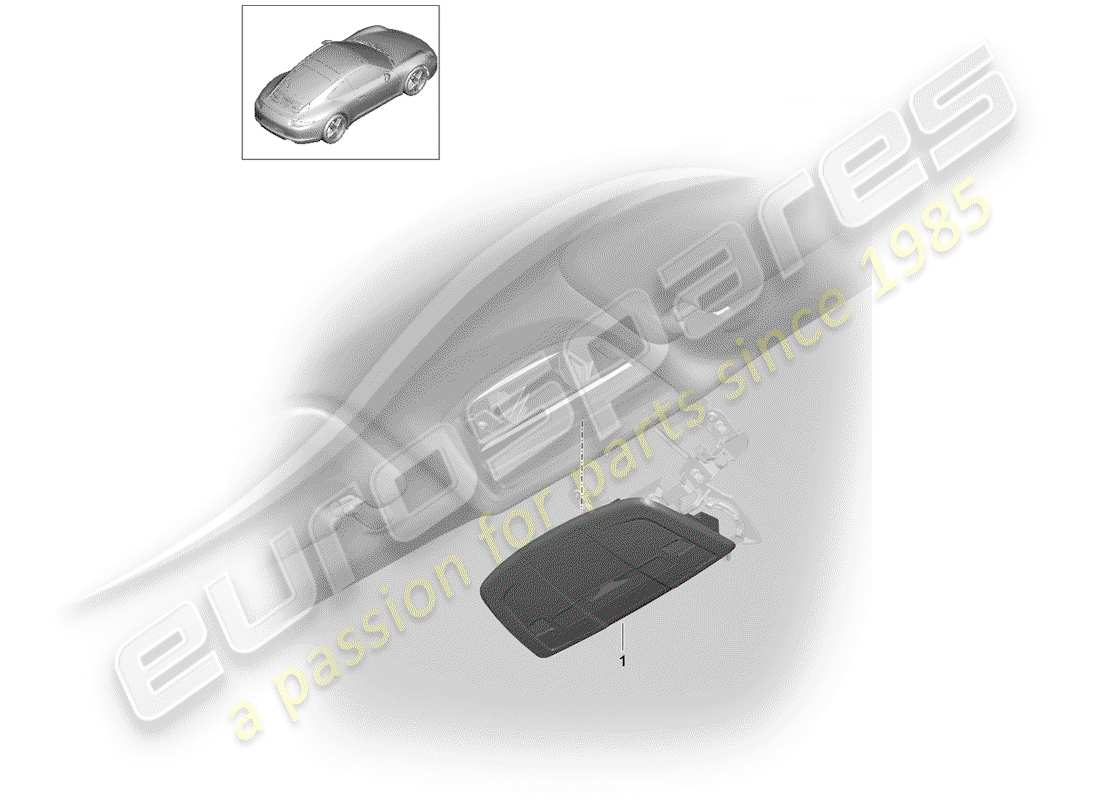 porsche 2016 (991-1) console roof parts diagram