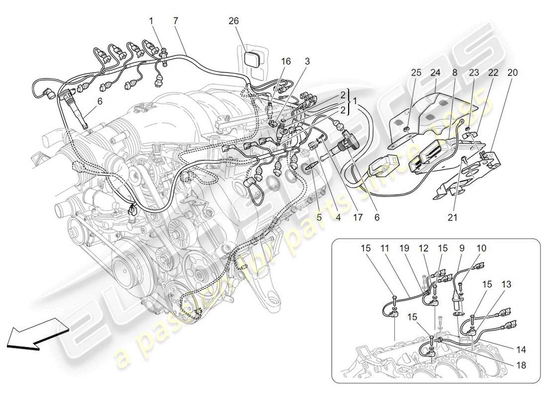 a part diagram from the maserati granturismo (2009) parts catalogue