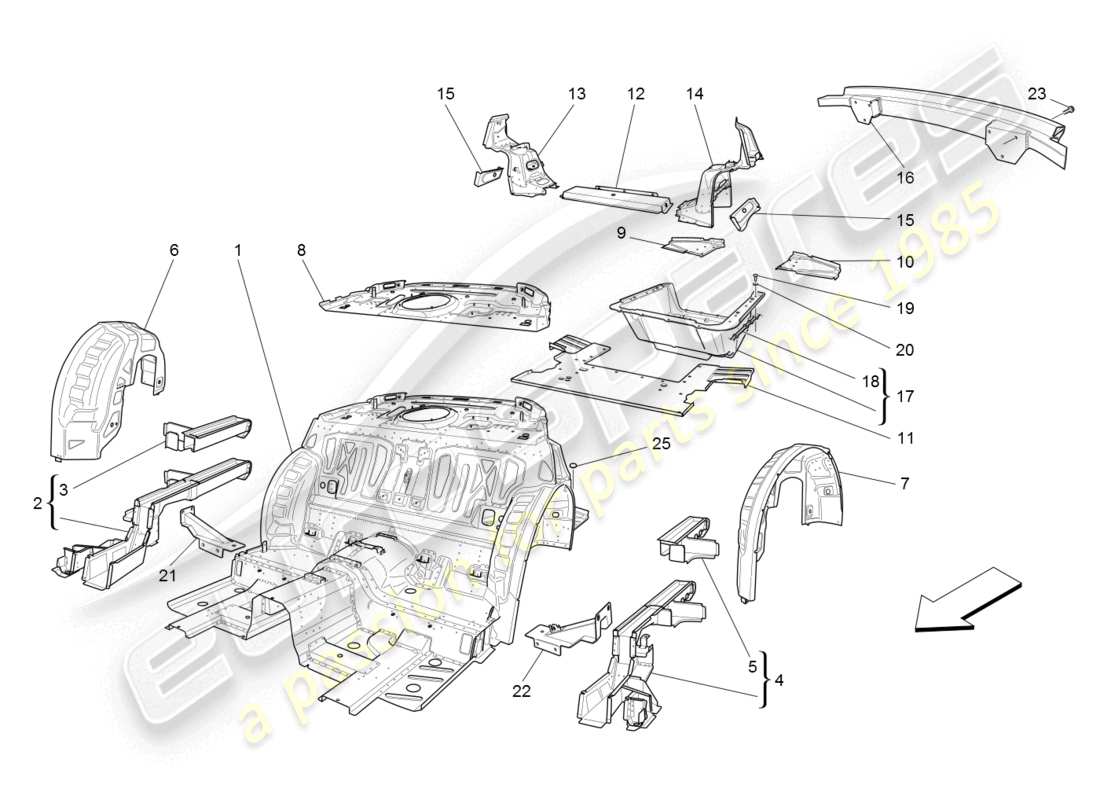 a part diagram from the maserati granturismo (2008) parts catalogue