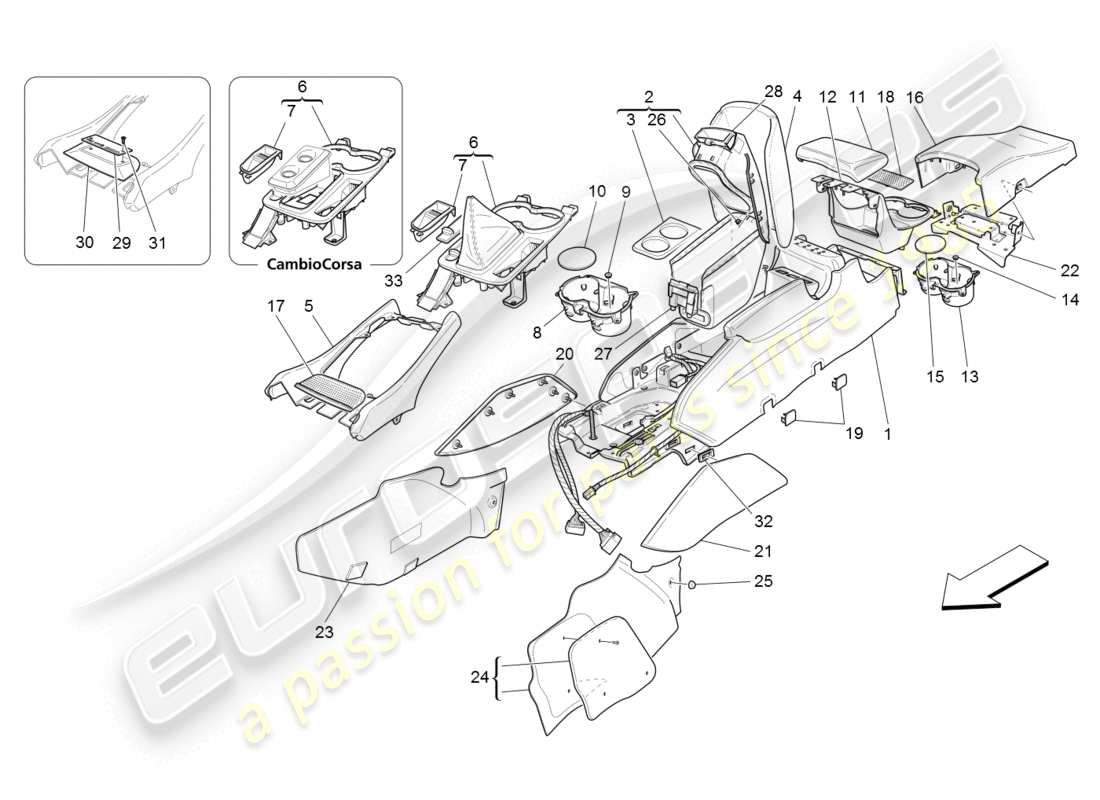 VIEW PARTS DIAGRAMS FROM THE MASERATI GRANTURISMO PARTS CATALOGUE a part diagram from the maserati granturismo parts catalogue