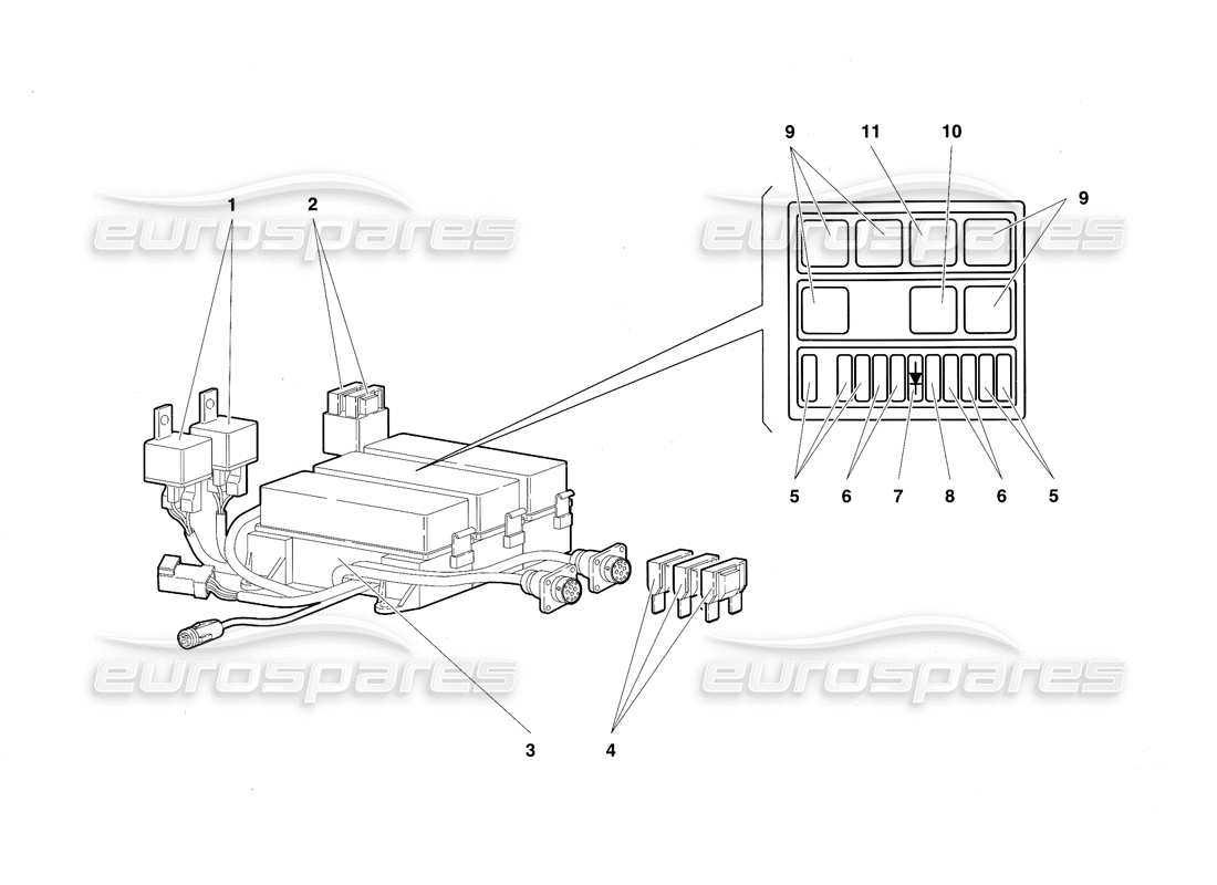 a part diagram from the lamborghini diablo sv (1997) parts catalogue