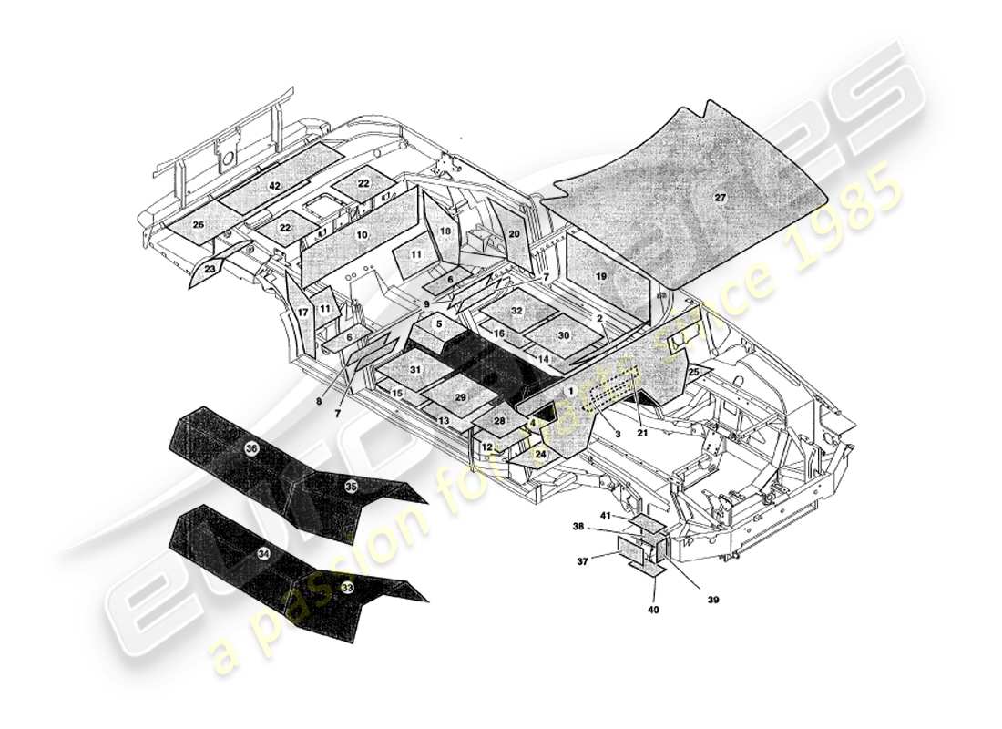 a part diagram from the aston martin v8 volante parts catalogue
