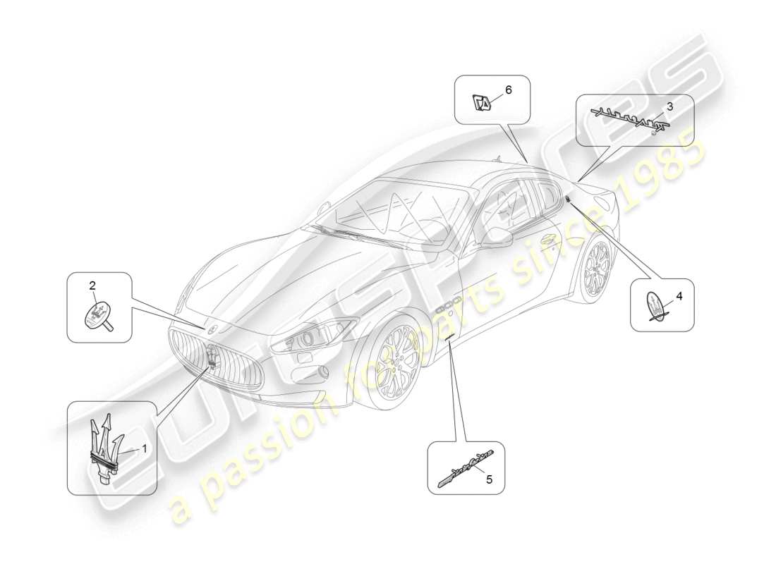 a part diagram from the maserati granturismo parts catalogue