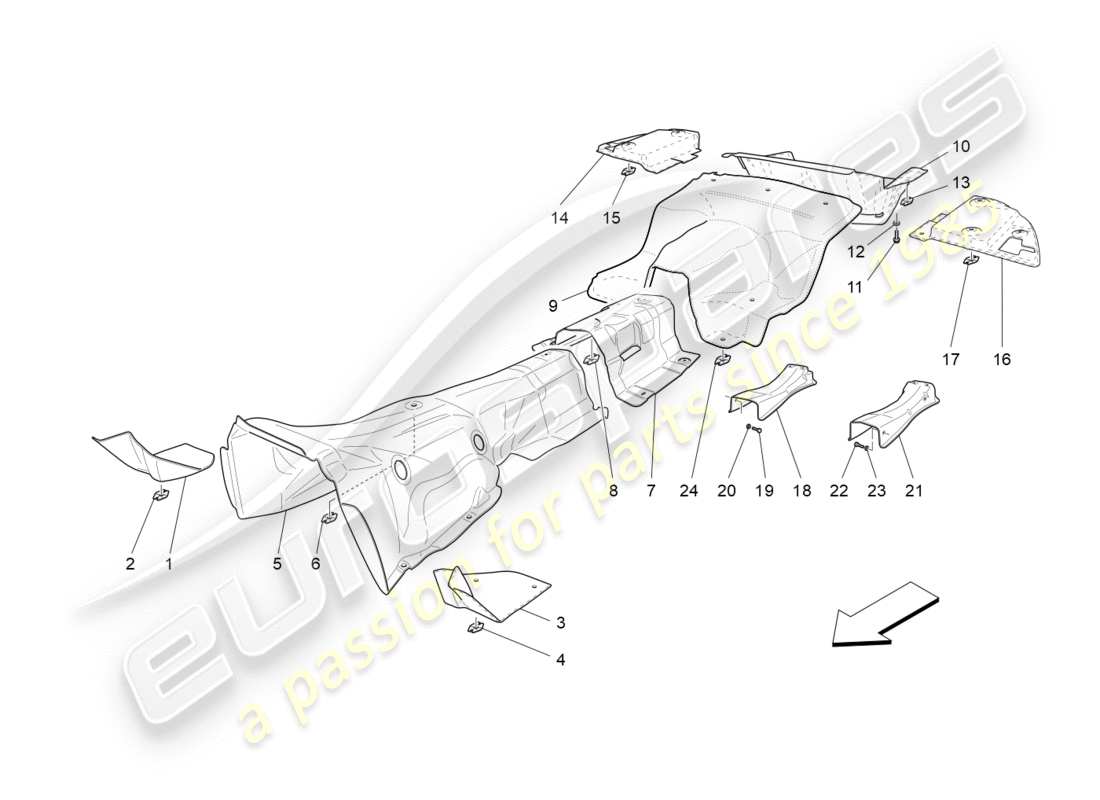 a part diagram from the maserati granturismo s (2013) parts catalogue