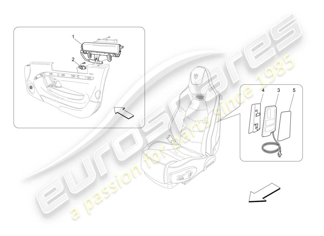 a part diagram from the maserati granturismo sport parts catalogue