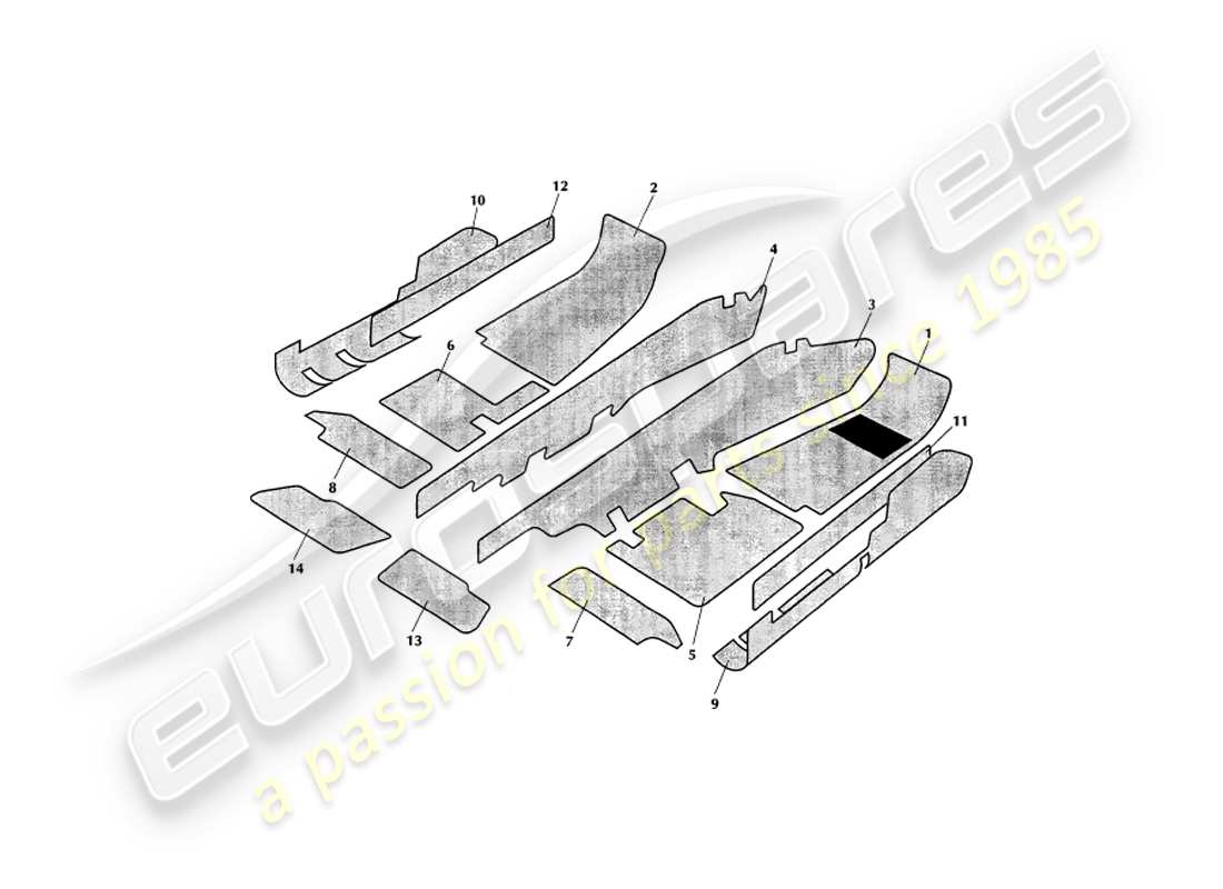 a part diagram from the aston martin v8 coupe parts catalogue