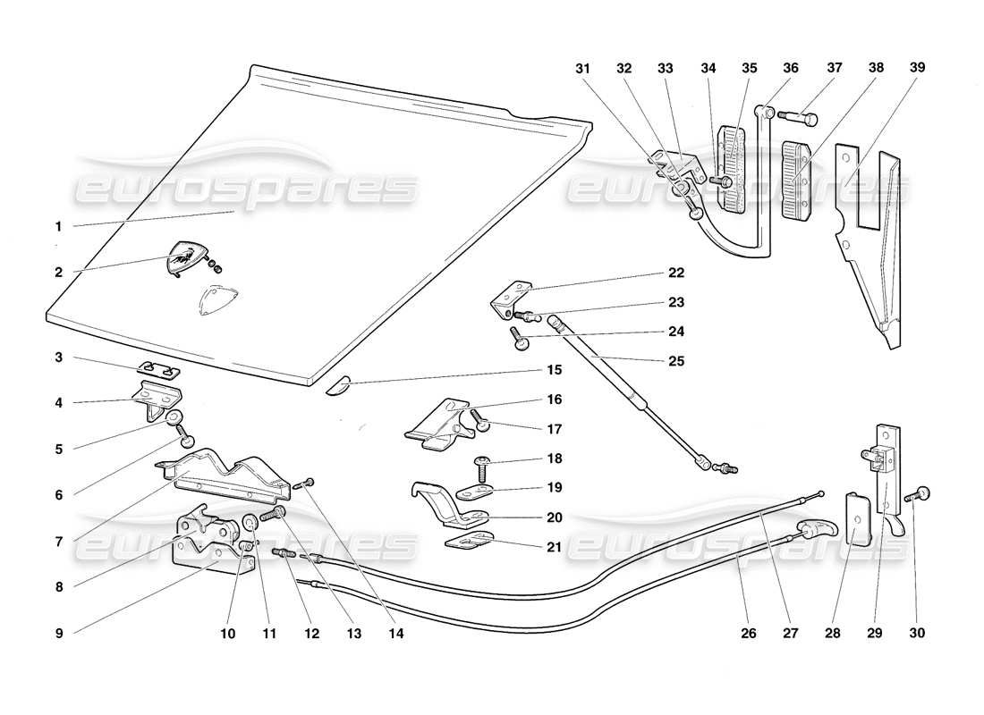 a part diagram from the lamborghini diablo parts catalogue