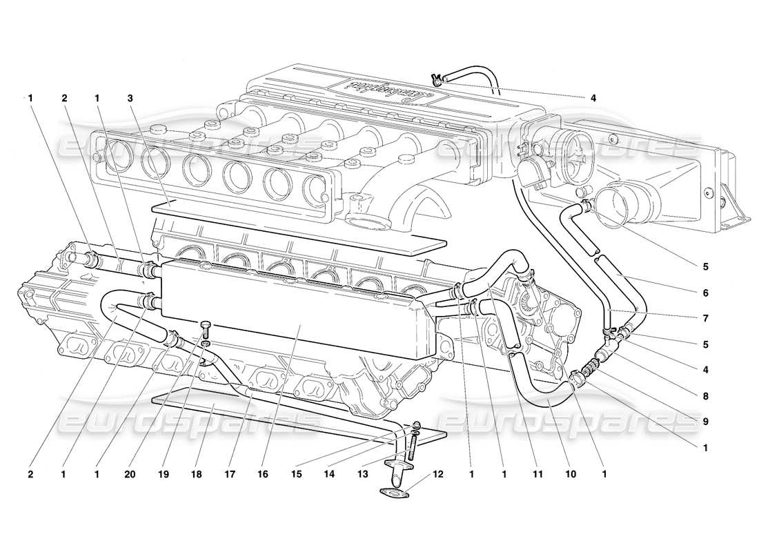 a part diagram from the lamborghini diablo se30 (1995) parts catalogue