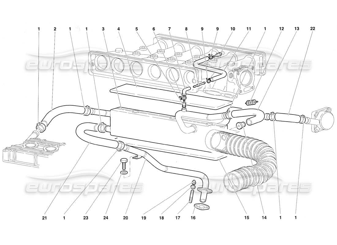 a part diagram from the lamborghini diablo sv (1997) parts catalogue