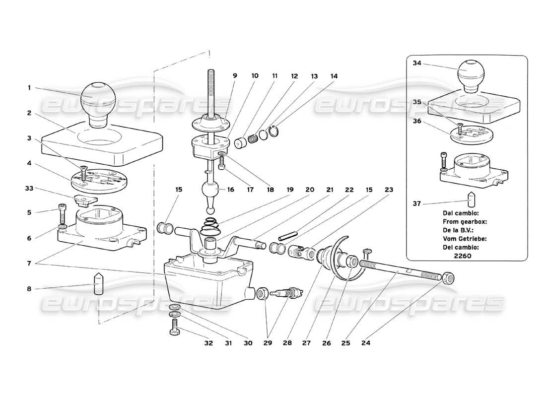 a part diagram from the Lamborghini Diablo SV (1999) parts catalogue