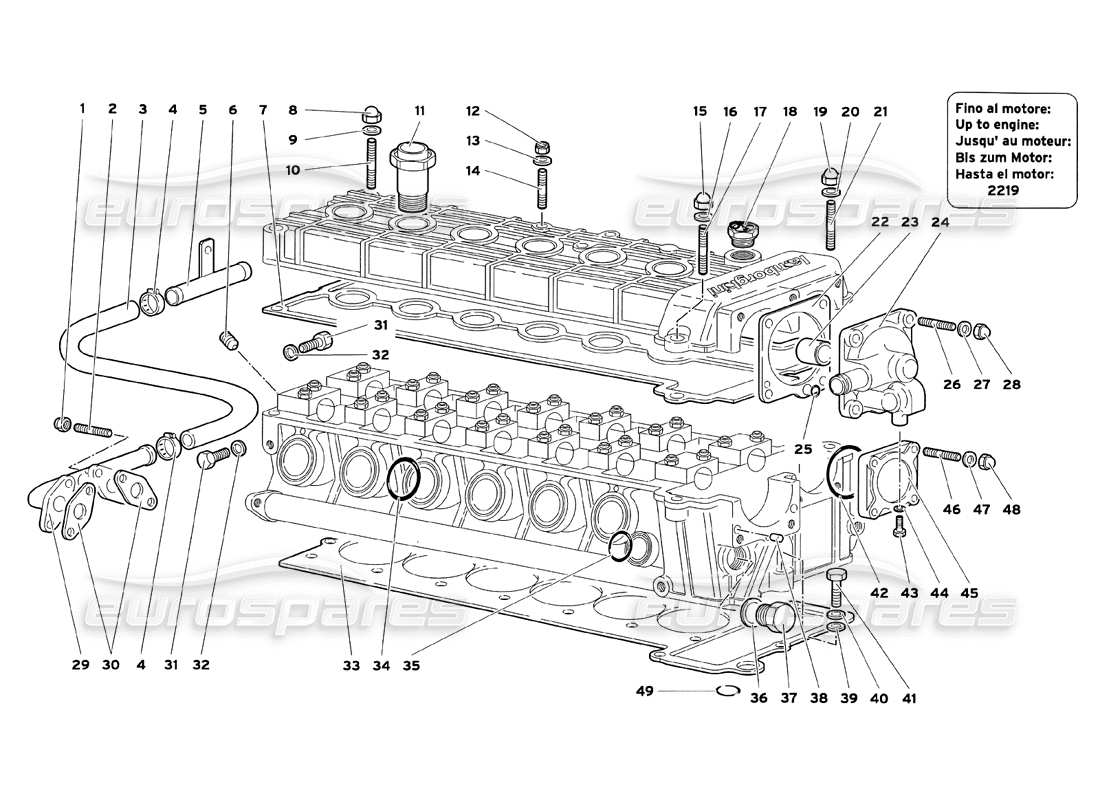 a part diagram from the lamborghini diablo parts catalogue