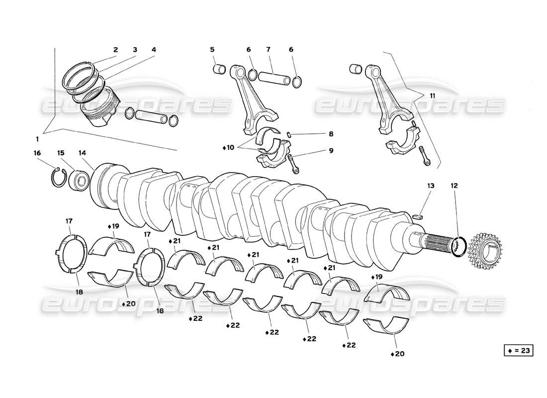 a part diagram from the lamborghini diablo parts catalogue