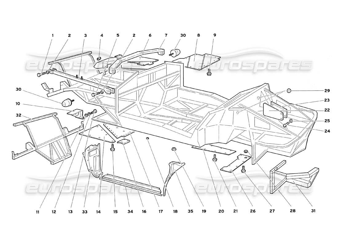 a part diagram from the Lamborghini Diablo SV (1999) parts catalogue